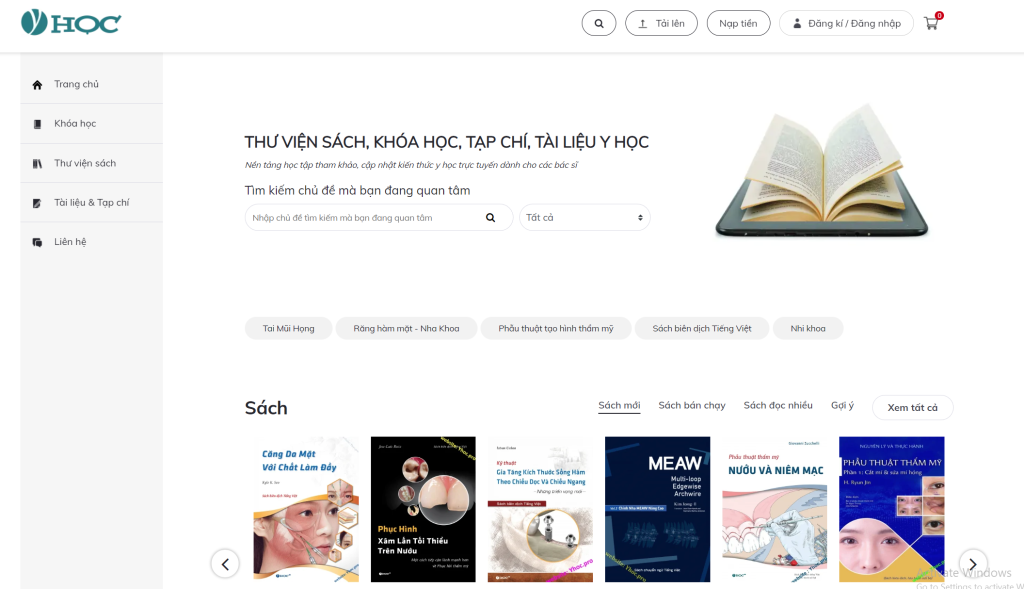 Thiết kế website bán tài liệu