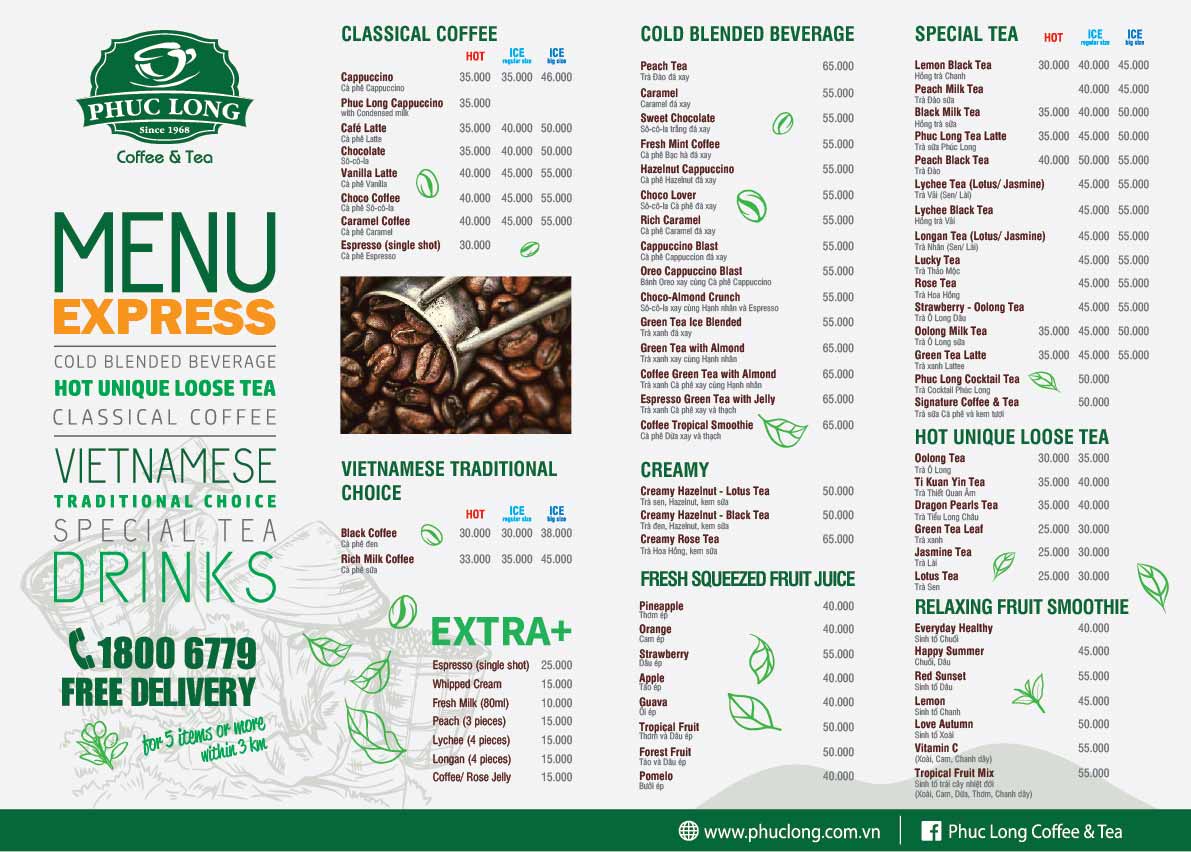 Điểm qua 5 thiết kế menu đồ uống ấn tượng nhất tại Việt Nam 6 Thiết kế menu đồ uống của Phúc Long