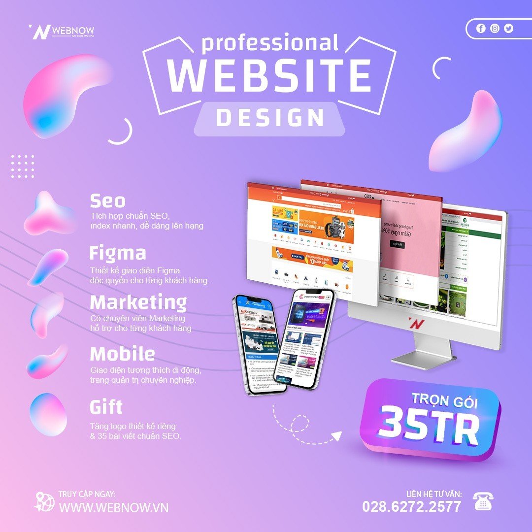 Ưu điểm nổi bật của gói "PROFESSIONAL WEBSITE DESIGN"